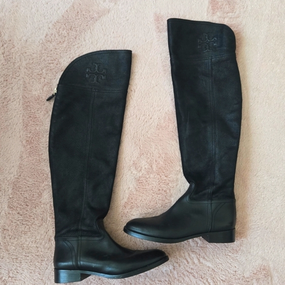 Tory Burch Simone Black Over-the-Knee Boots Size 8 - Picture 1 of 5